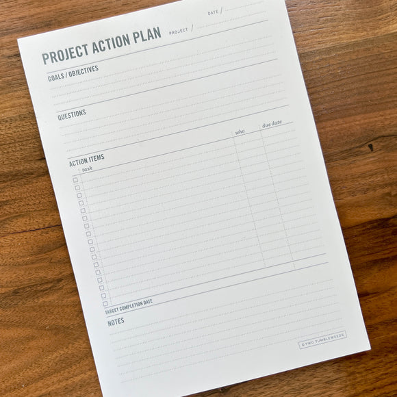 Minimalist Project Planner notepad