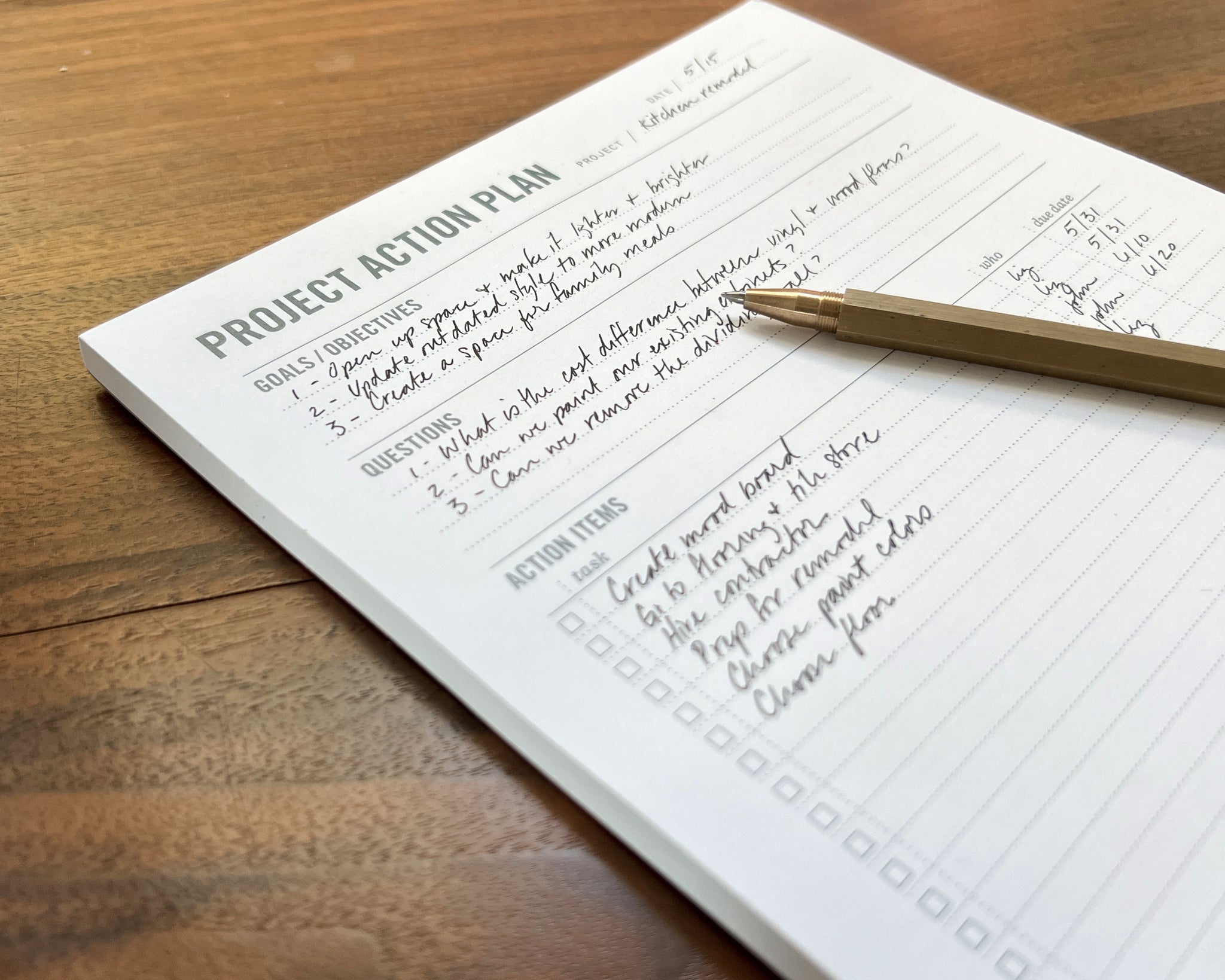Project Planner Notepad – Two Tumbleweeds