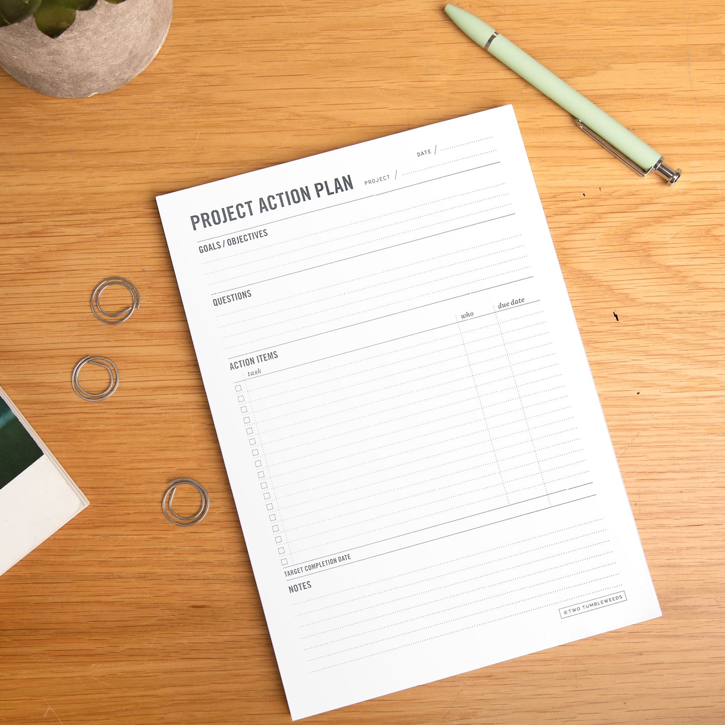Project Planner Notepad