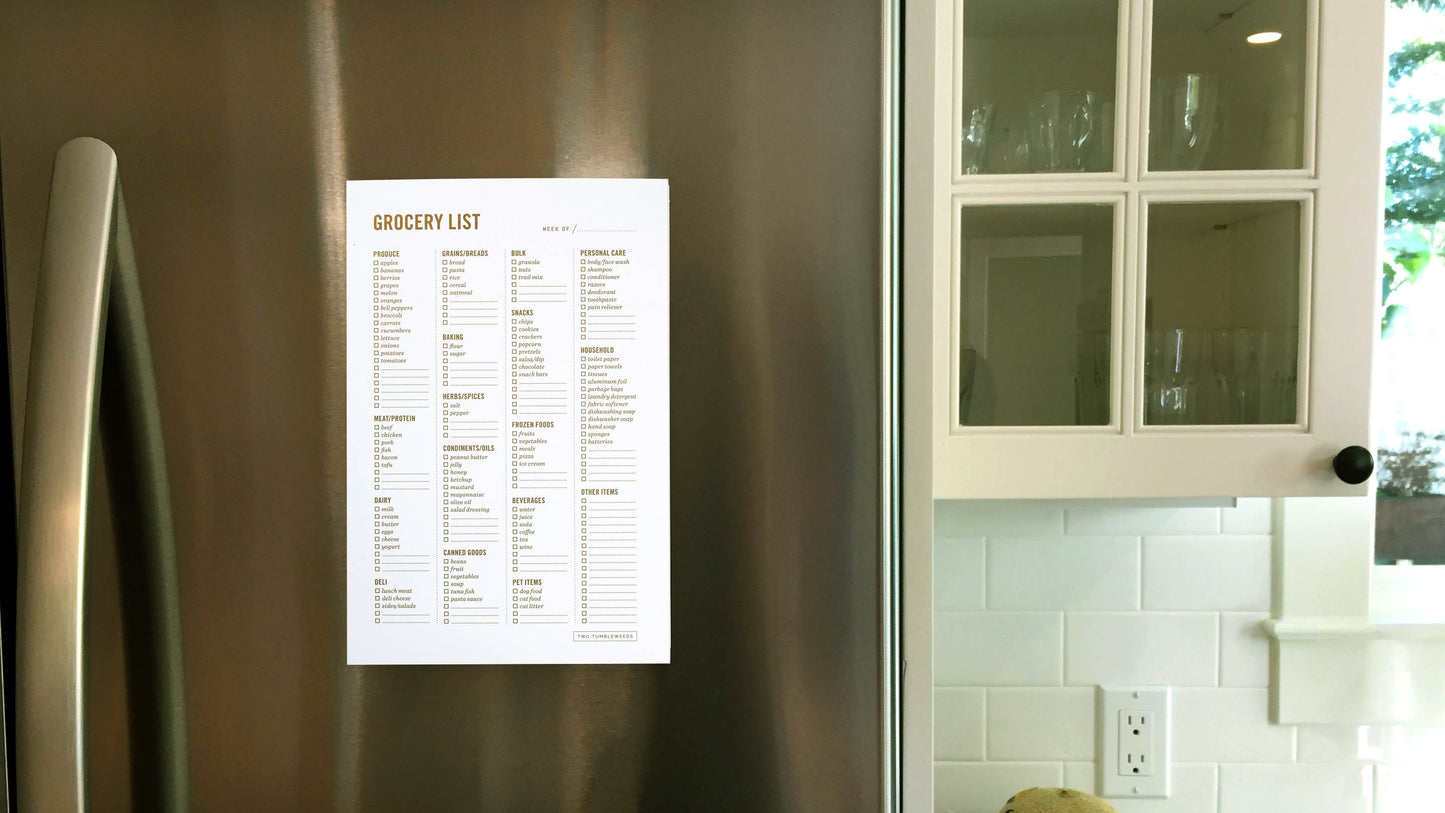 Grocery List Notepad