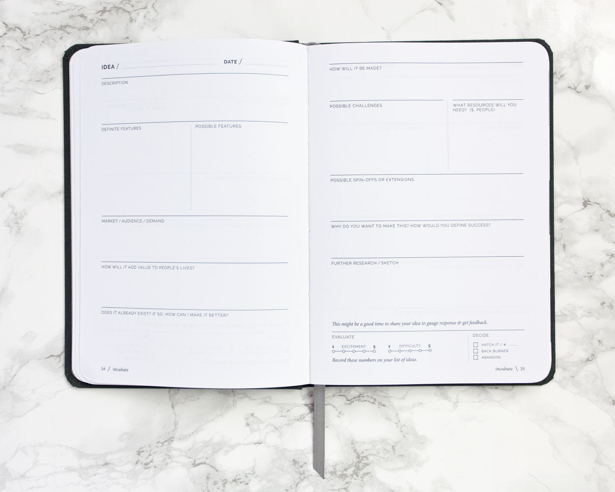 Hatch Notebook - Incubate Layout