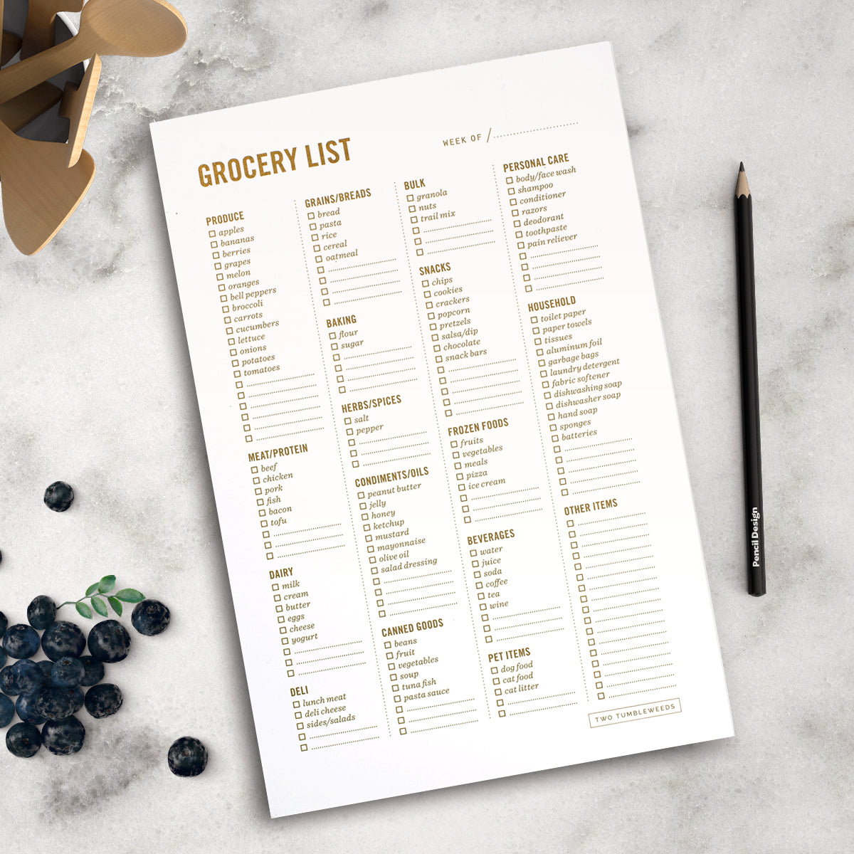 Grocery List Notepad